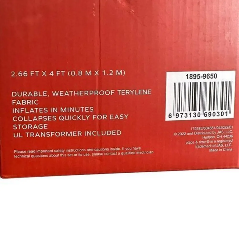 New In Box Light Up Inflatable Christmas Nome-4’ Height x 2-2/3’ Wide-🎄🎅 - Picture 3 of 4
